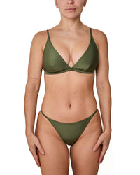 Bas De Bikini Emy Brillant Vert Khaki