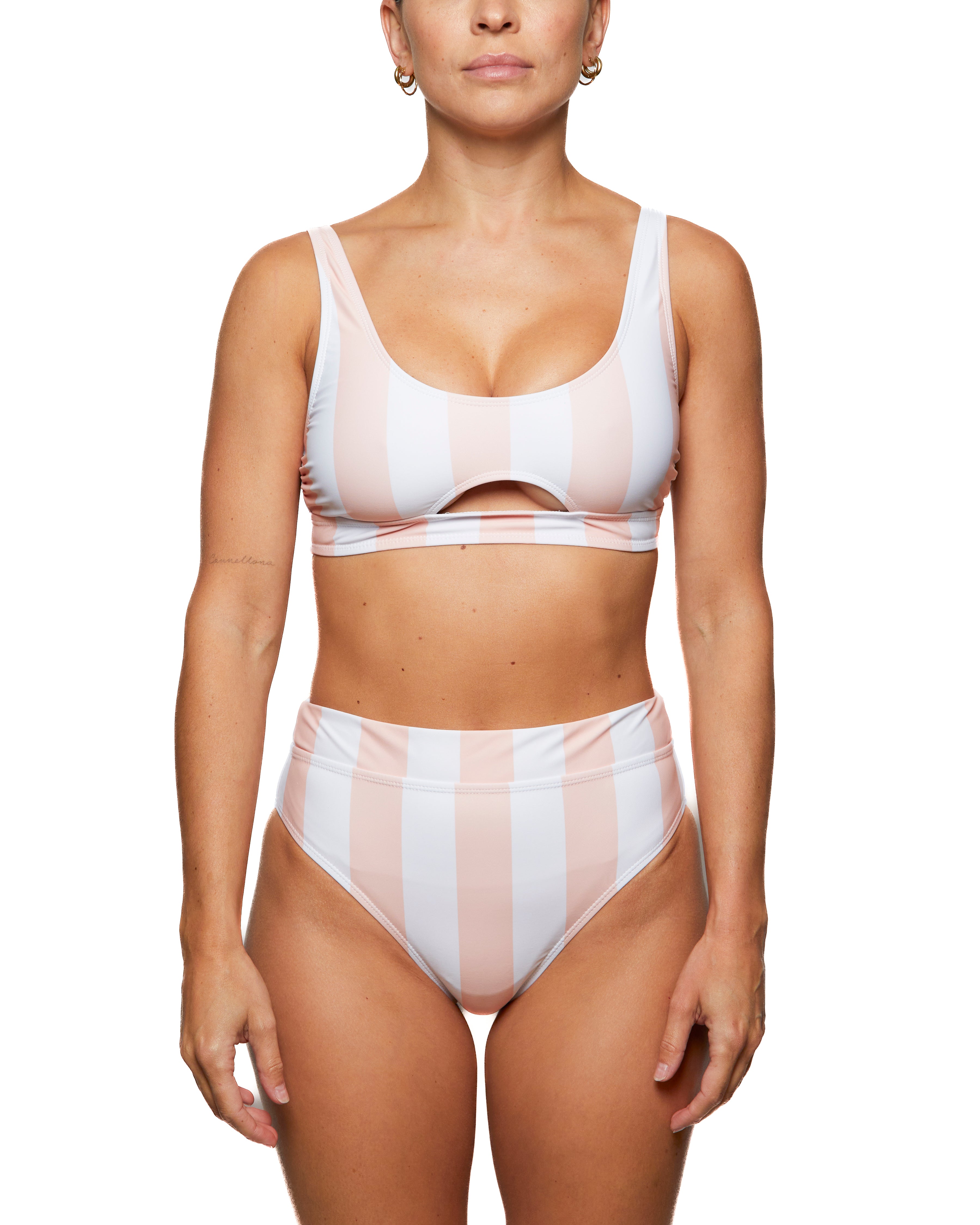 Bas Bikini Geneviève Pink Stripes
