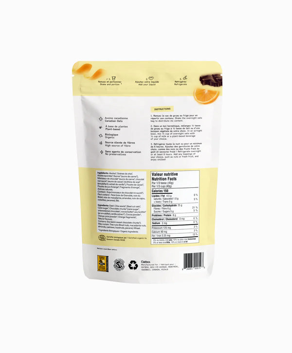 Gruau Au Frigo Orange Et Chocolat Noir