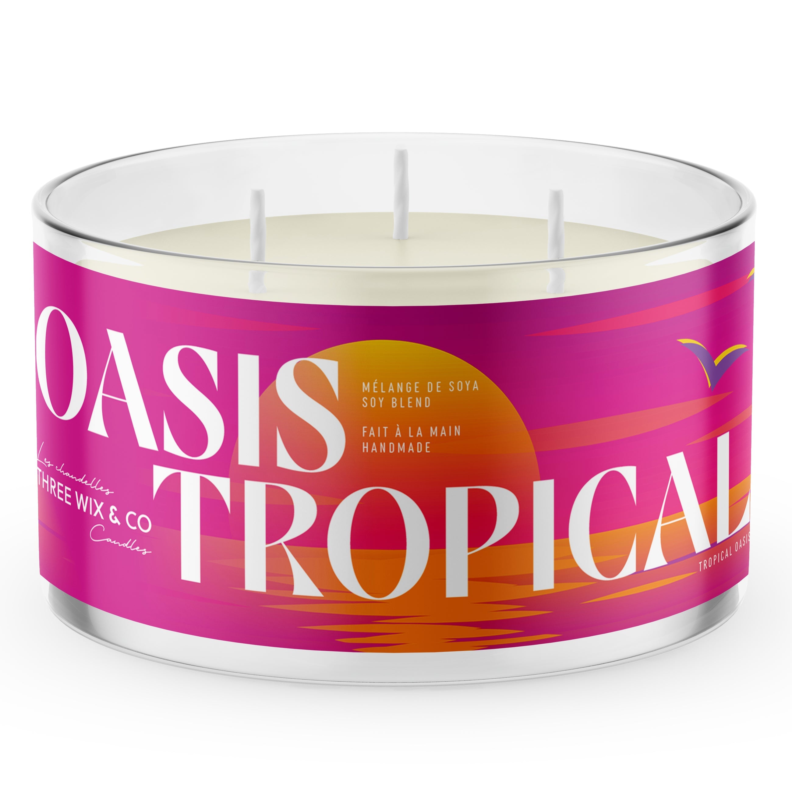 Chandelle À 3 Mèches Oasis Tropical