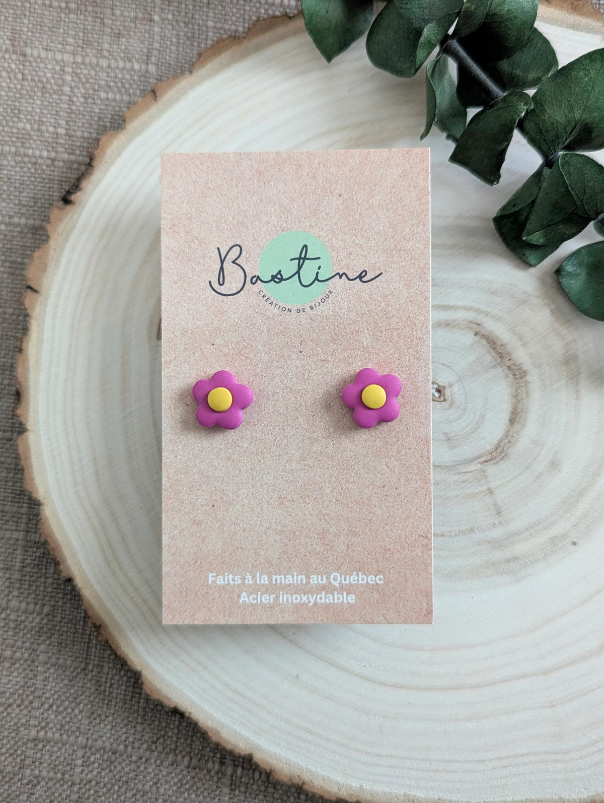 Studs Fleurs Roses