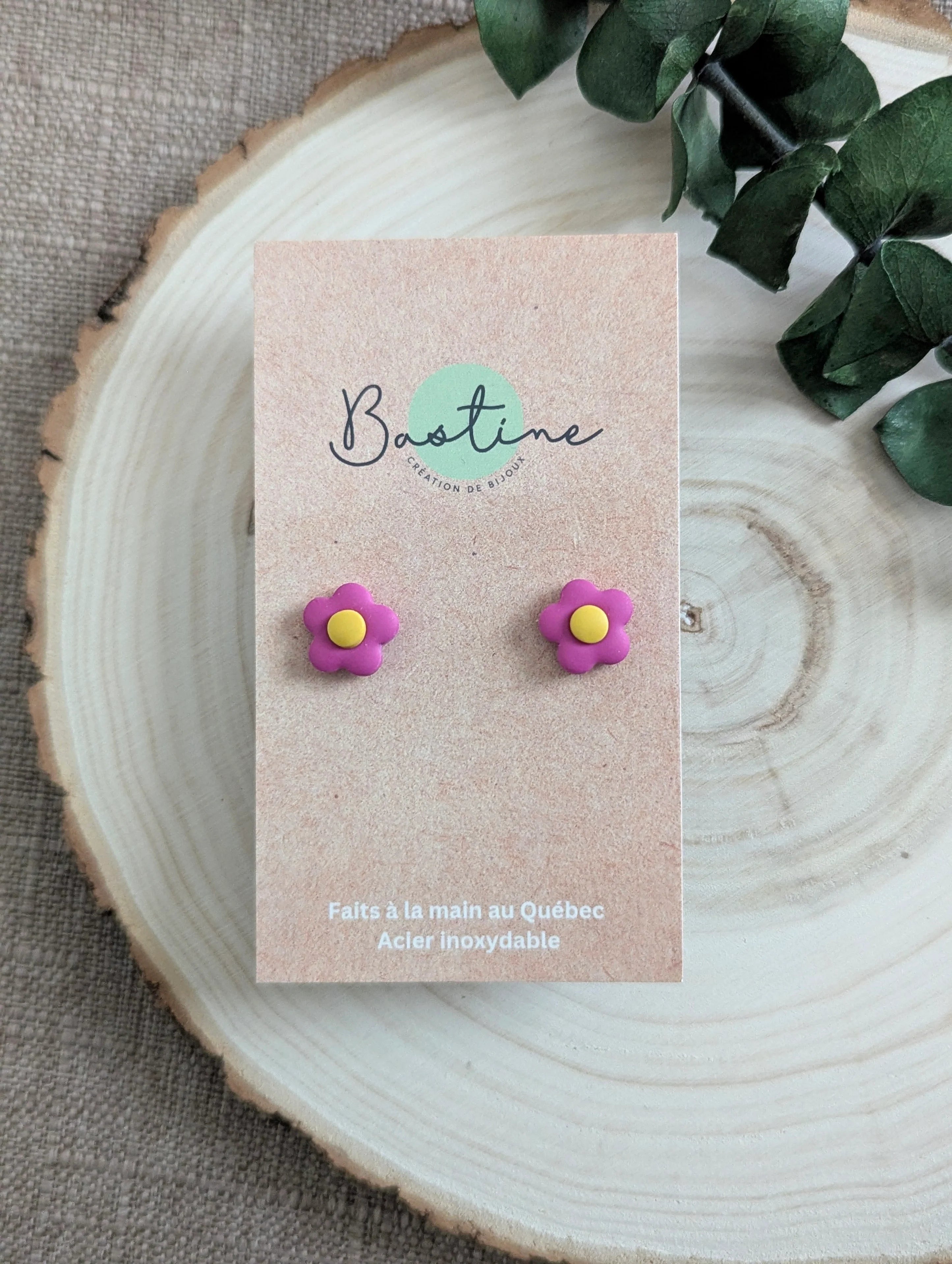 Studs Fleurs Roses