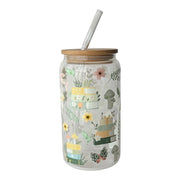 Verre Entre Pages Et Fleurs