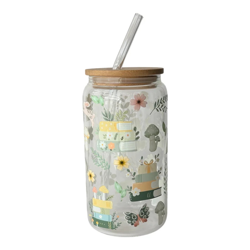 Verre Entre Pages Et Fleurs