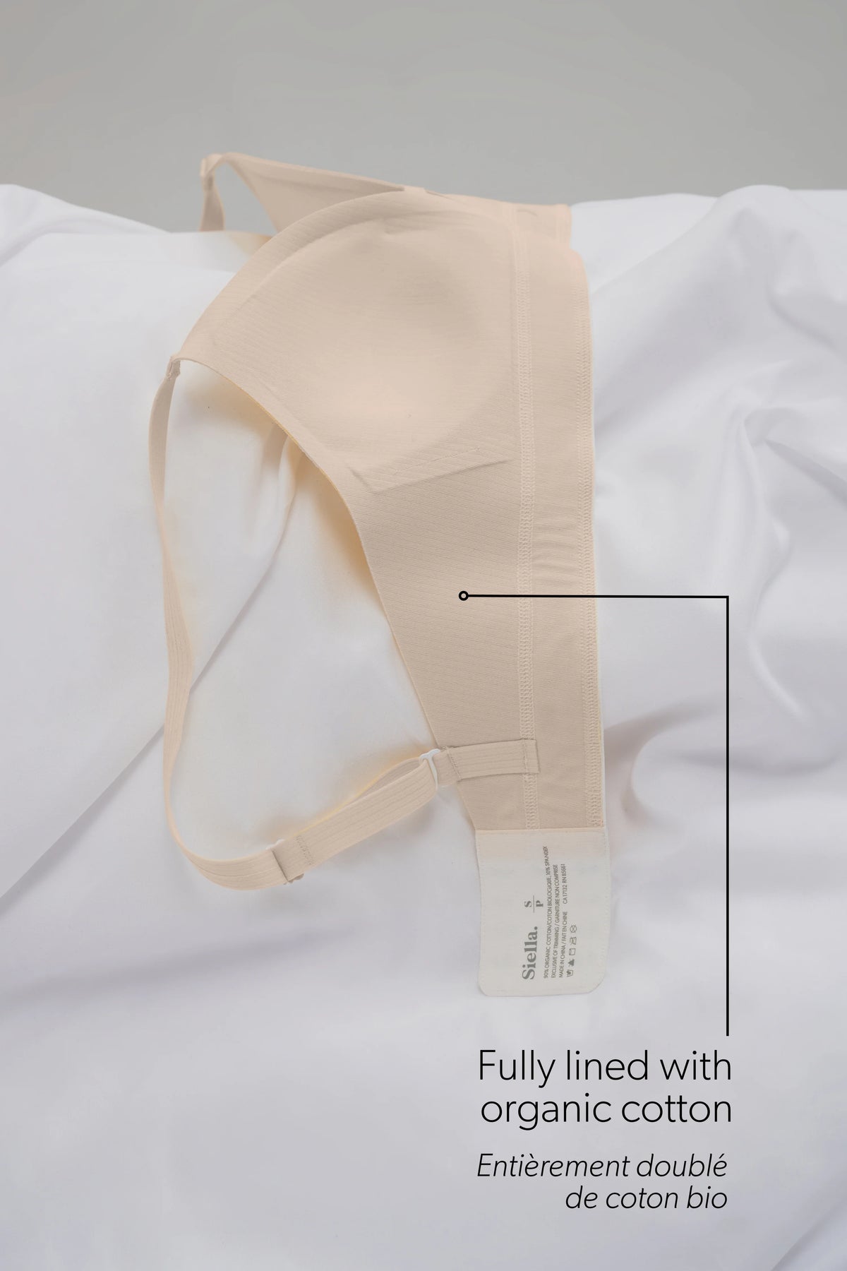 Soutien-Gorge Coton Biologique Côtelé Beige