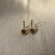 Boucles D'oreilles Solène Or Et Améthyste