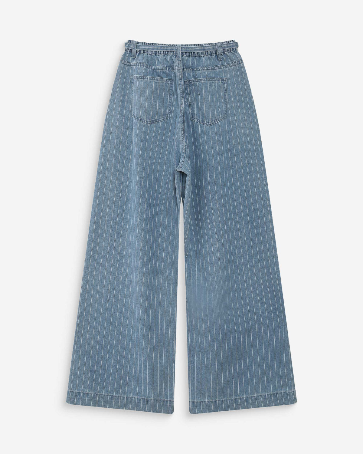 Pantalon Pompon Ligné Bleu