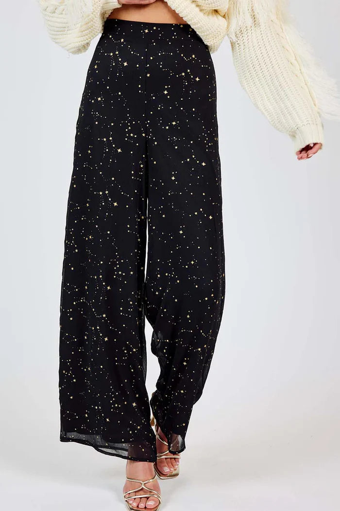 Pantalon Palazzo Noir Starry Eyes