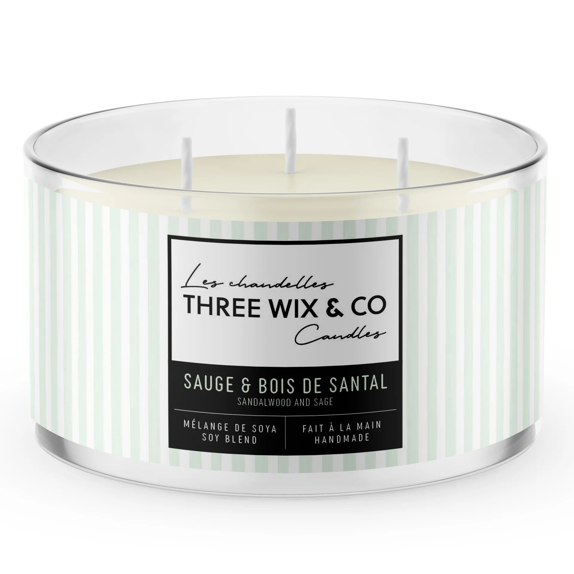 Chandelle 3 Mèches Sauge & Bois De Santal