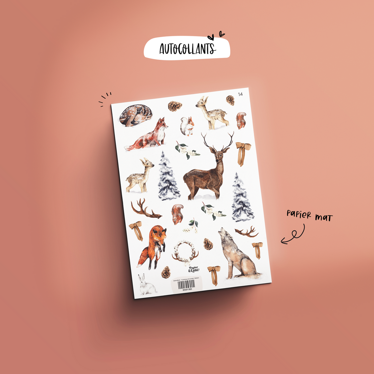 Autocollant 14 Animaux De La Forêt