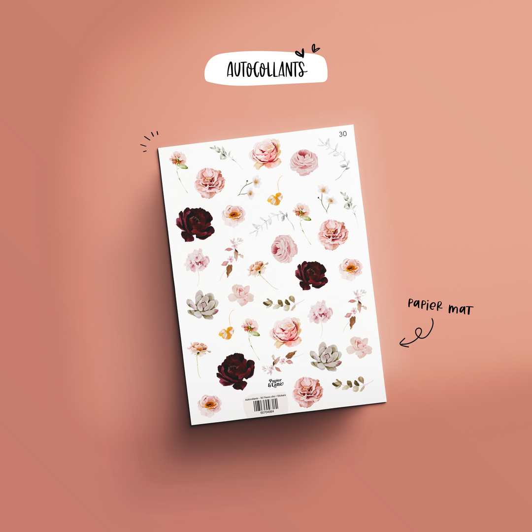 Autocollant 30 Fleurs Chics