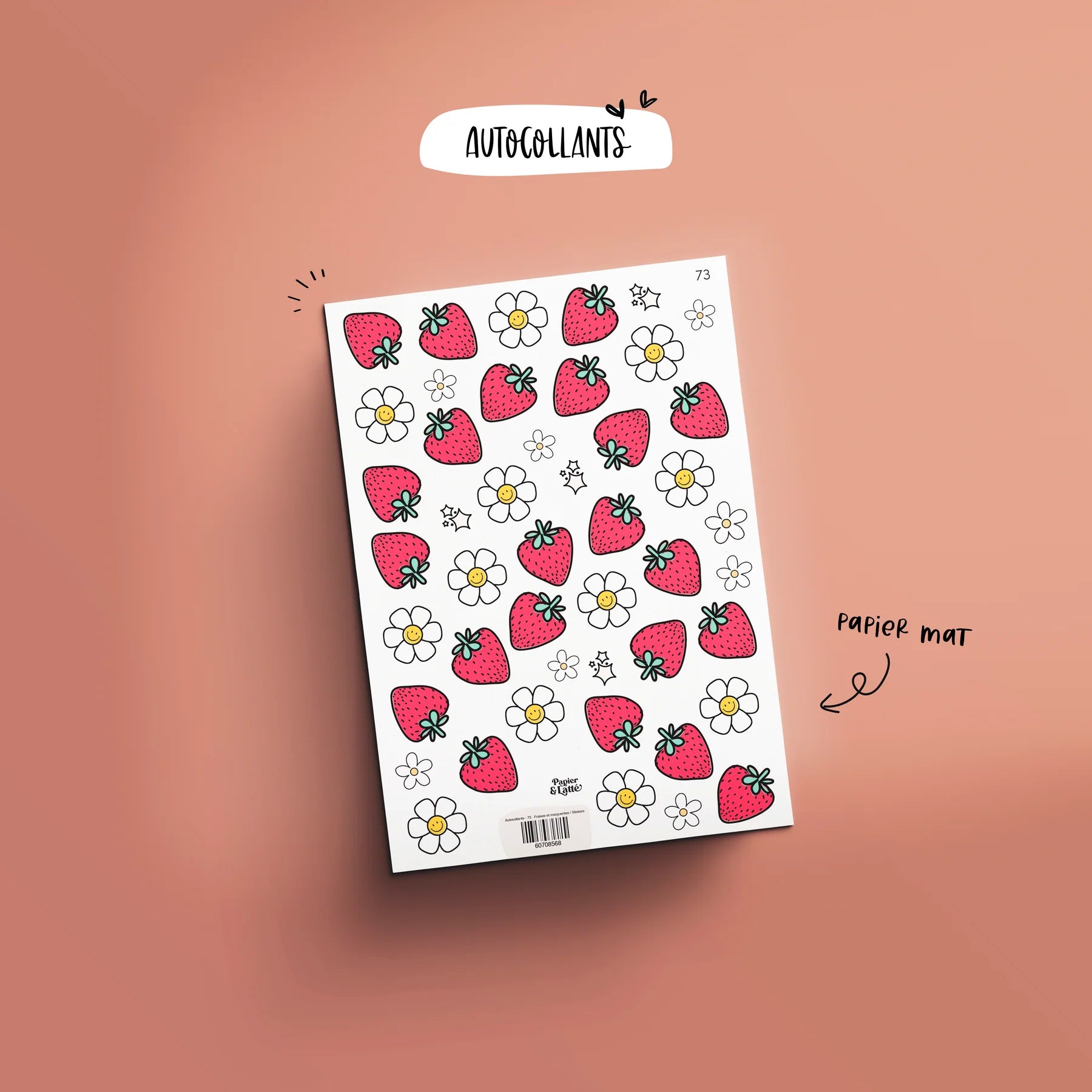 Autocollant 73 Fraises Et Marguerites