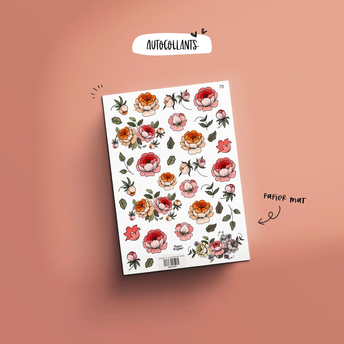 Autocollant 78 Fleurs Effet Tatouage