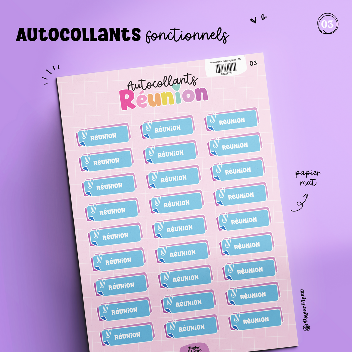 Autocollants Fonctionnels 03 - Réunion Trombone