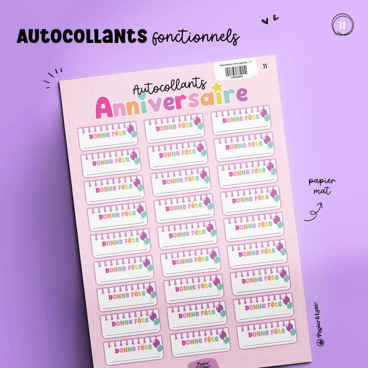 Autocollants Fonctionnels 11 - Bonne Fête