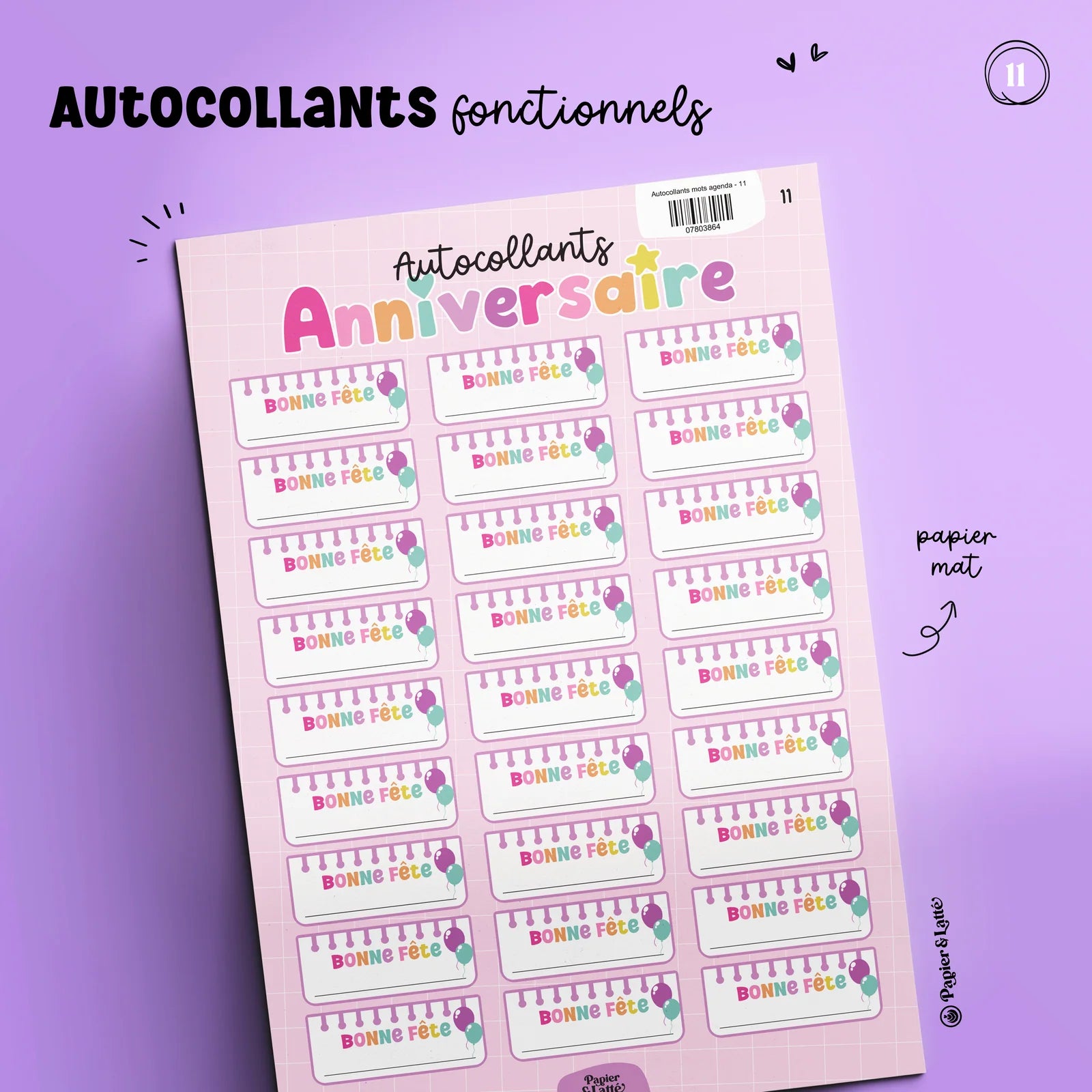 Autocollants Fonctionnels 11 Bonne Fête