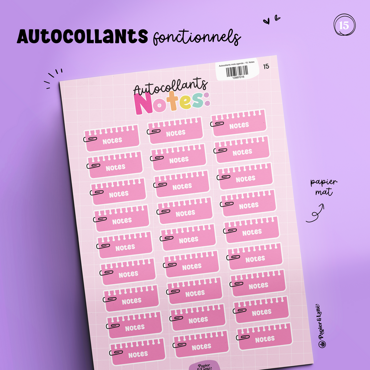 Autocollants Fonctionnels 15 - Notes