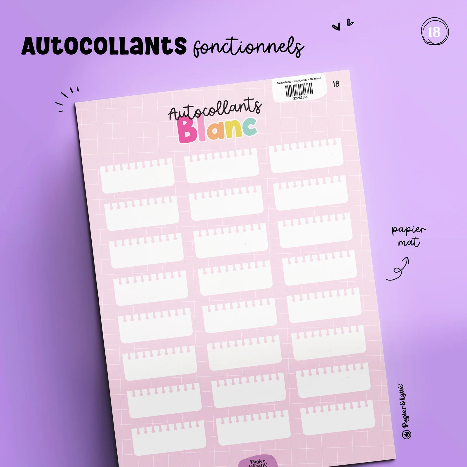 Autocollants Fonctionnels 18 Blanc