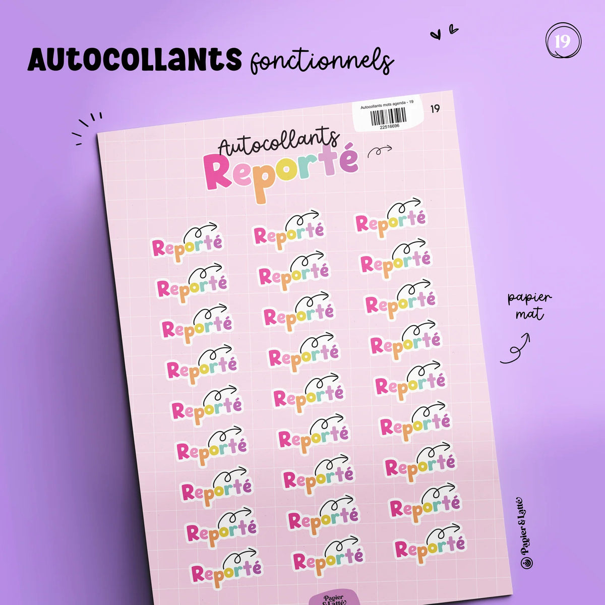 Autocollants Fonctionnels 19 Reporté