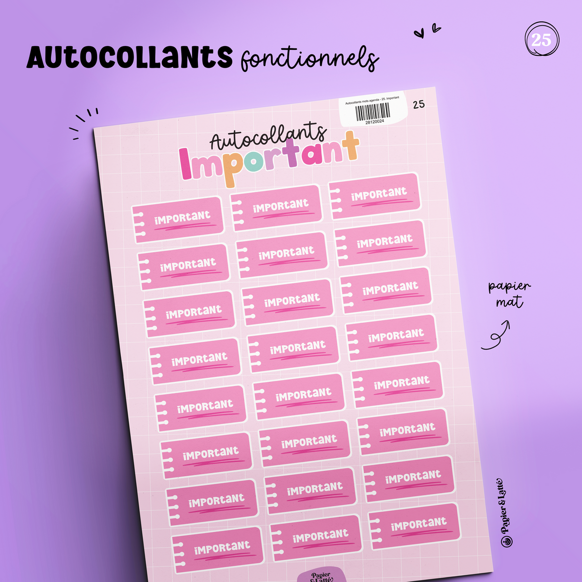 Autocollants Fonctionnels 25 - Important
