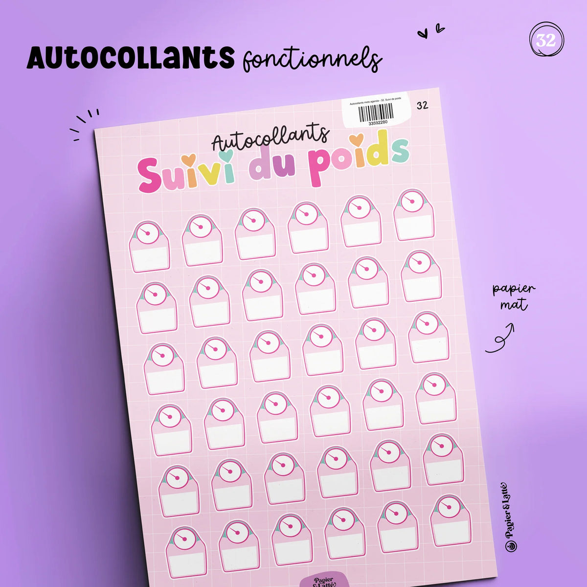 Autocollants Fonctionnels 32 Suivi De Poids