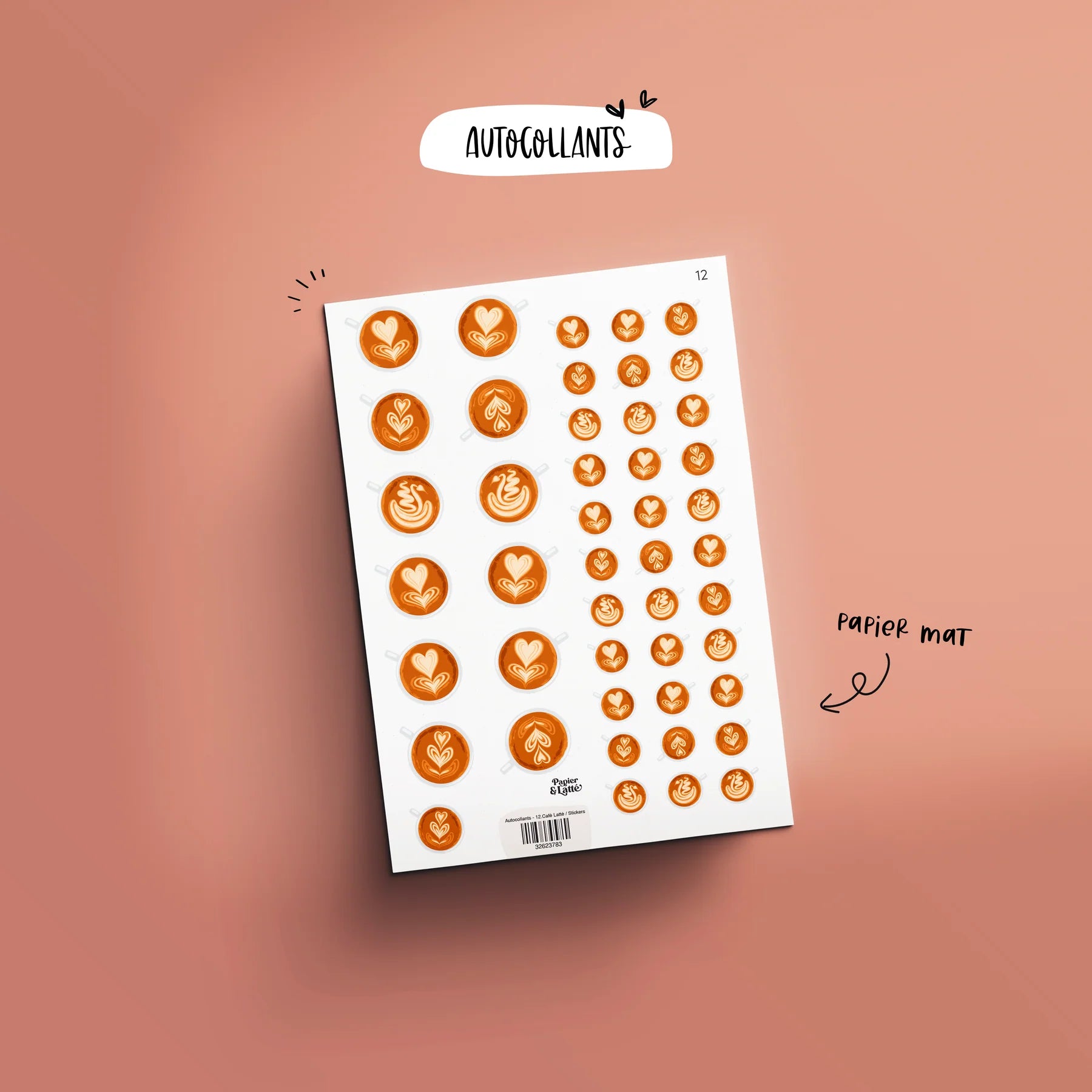 Autocollant 12 Café Latté