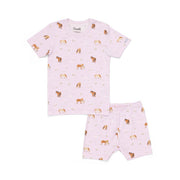 Pyjama En Modal À Manches Courtes & Short Orchidée À Imprimé De Chevaux