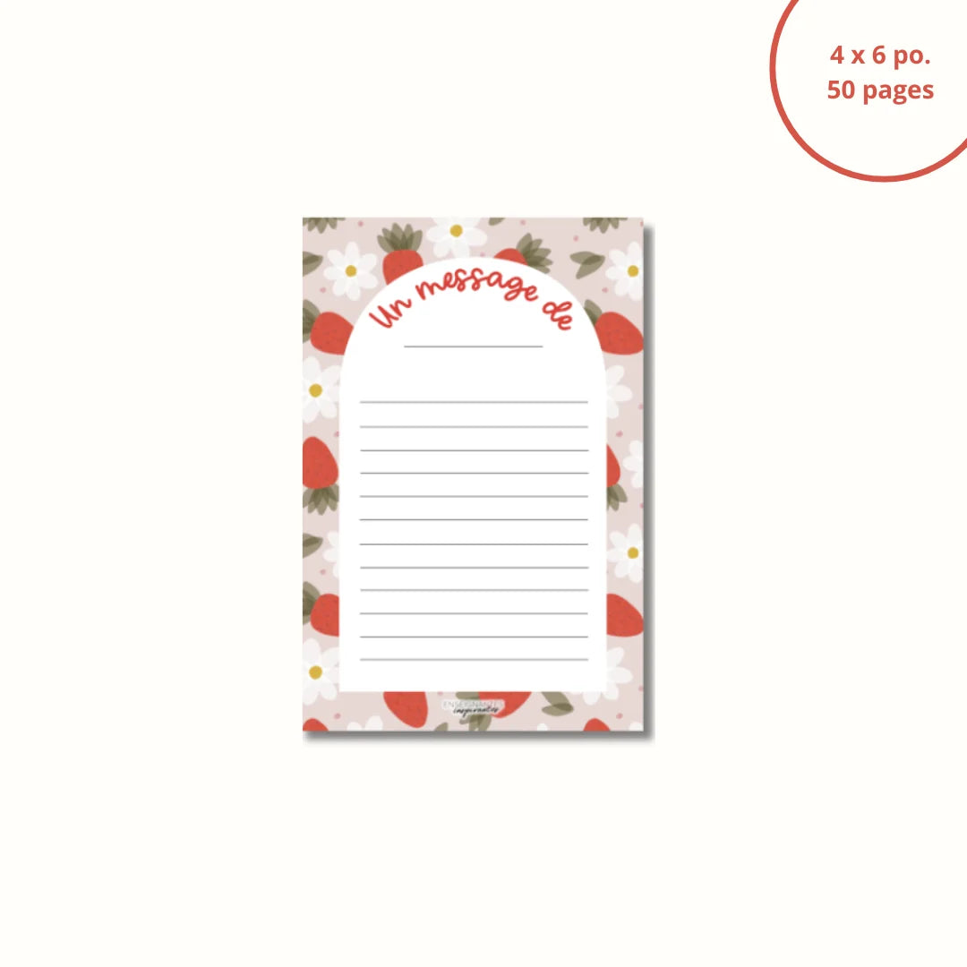 Bloc-Notes Un Message De Fraises