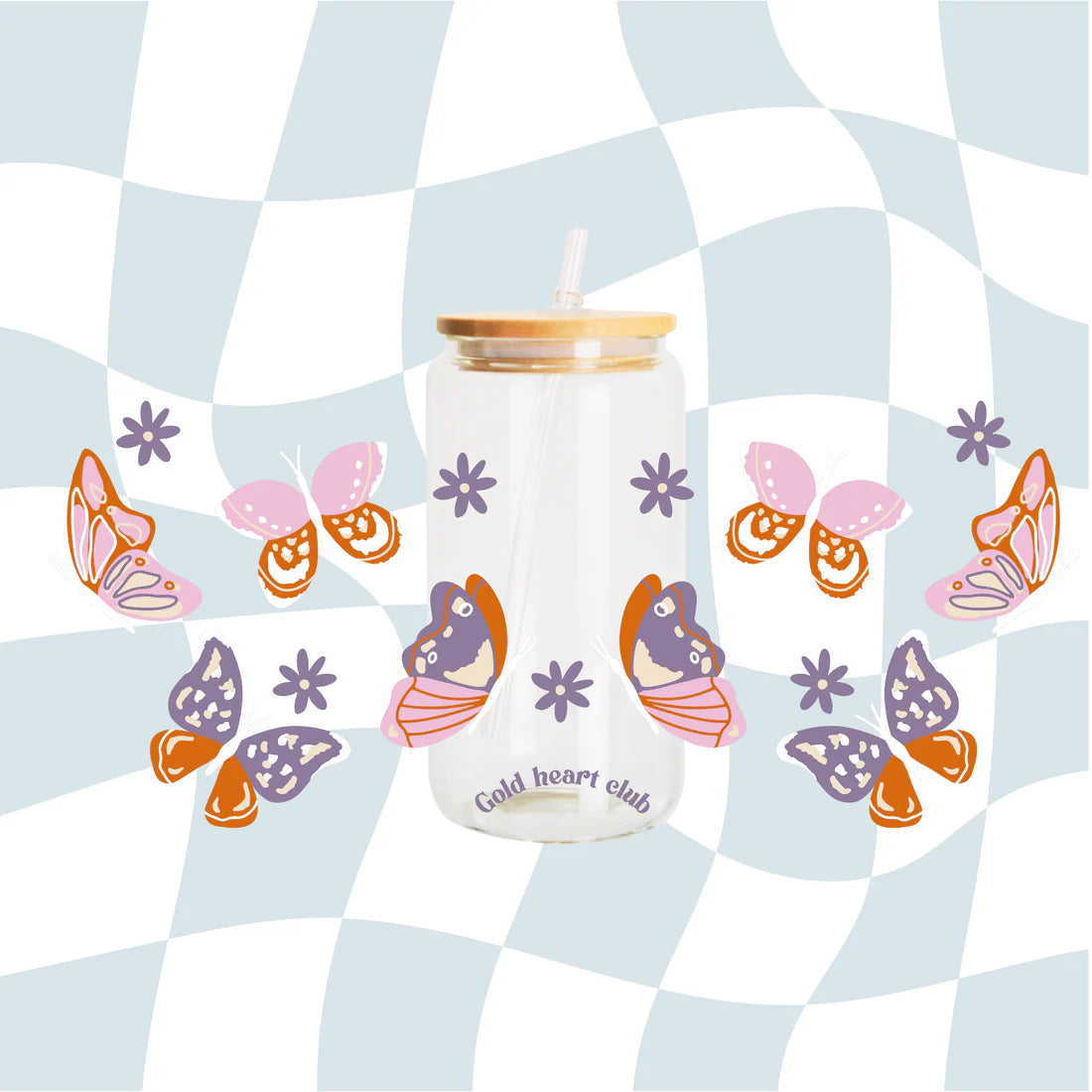 Verre Papillons 16 Oz