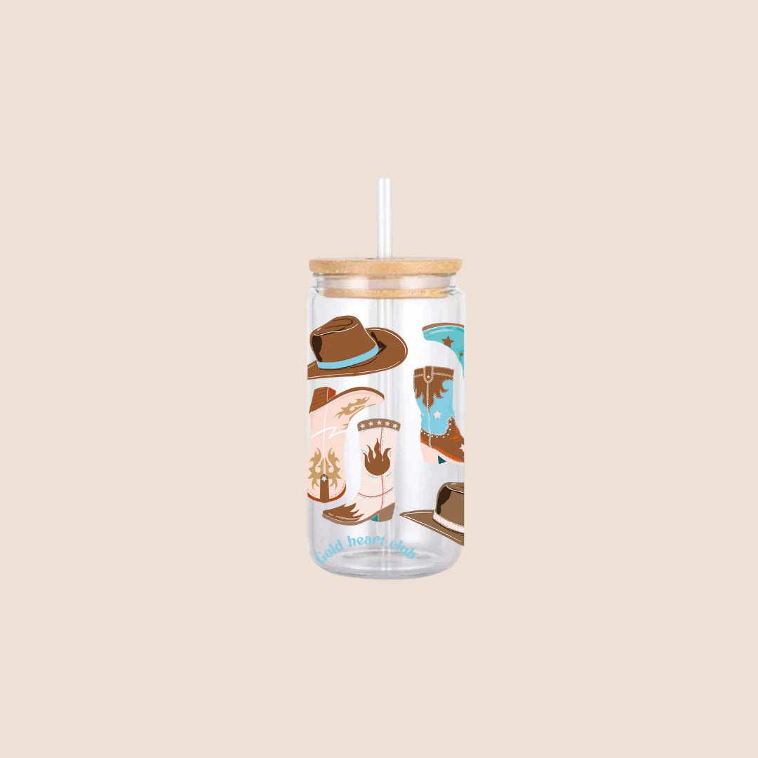 Verre Plastique Western Bleu 16 Oz