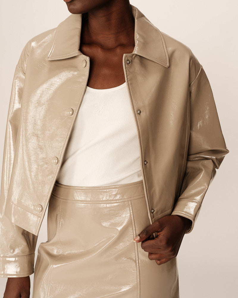Veste Vinyle Beige Poudre