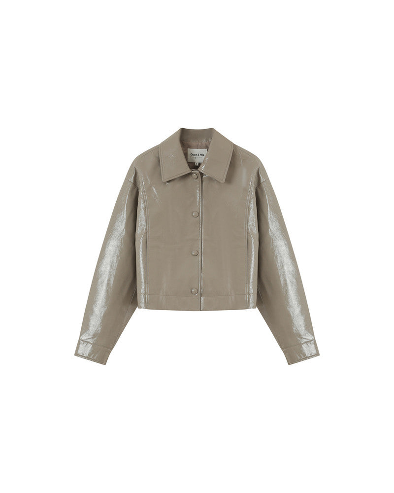 Veste Vinyle Beige Poudre