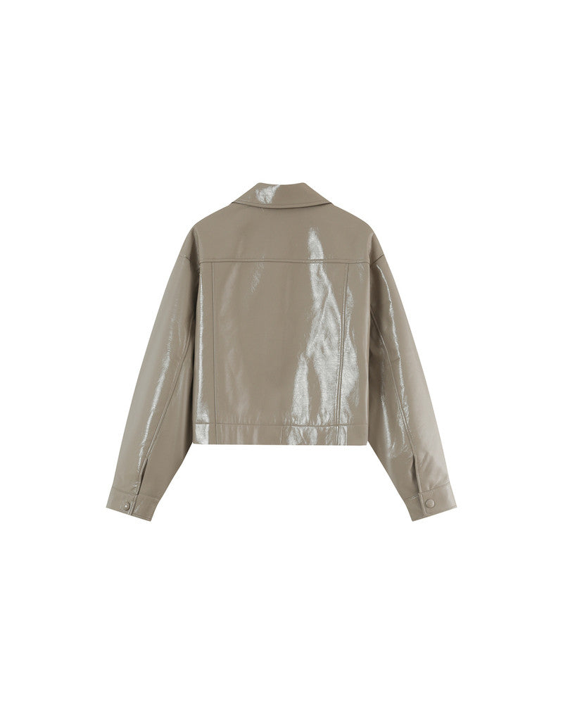 Veste Vinyle Beige Poudre