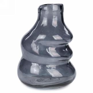 Vase Abstrait Verre Gris Foncé