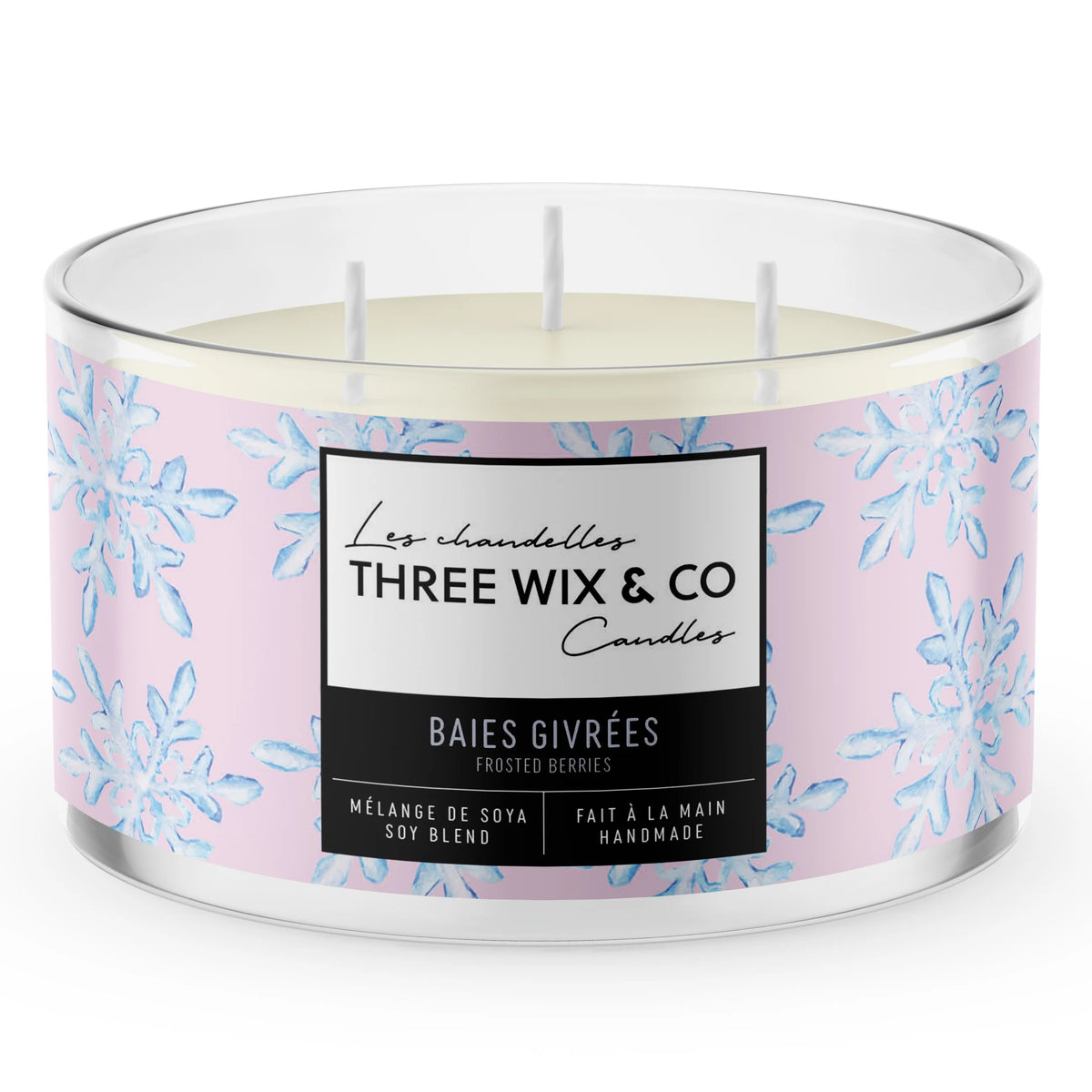 Chandelle À 3 Mèches Baies Givrées