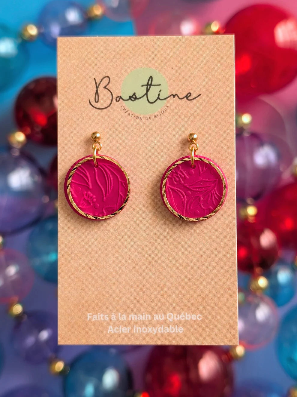 Pendantes Leïla Fucshia