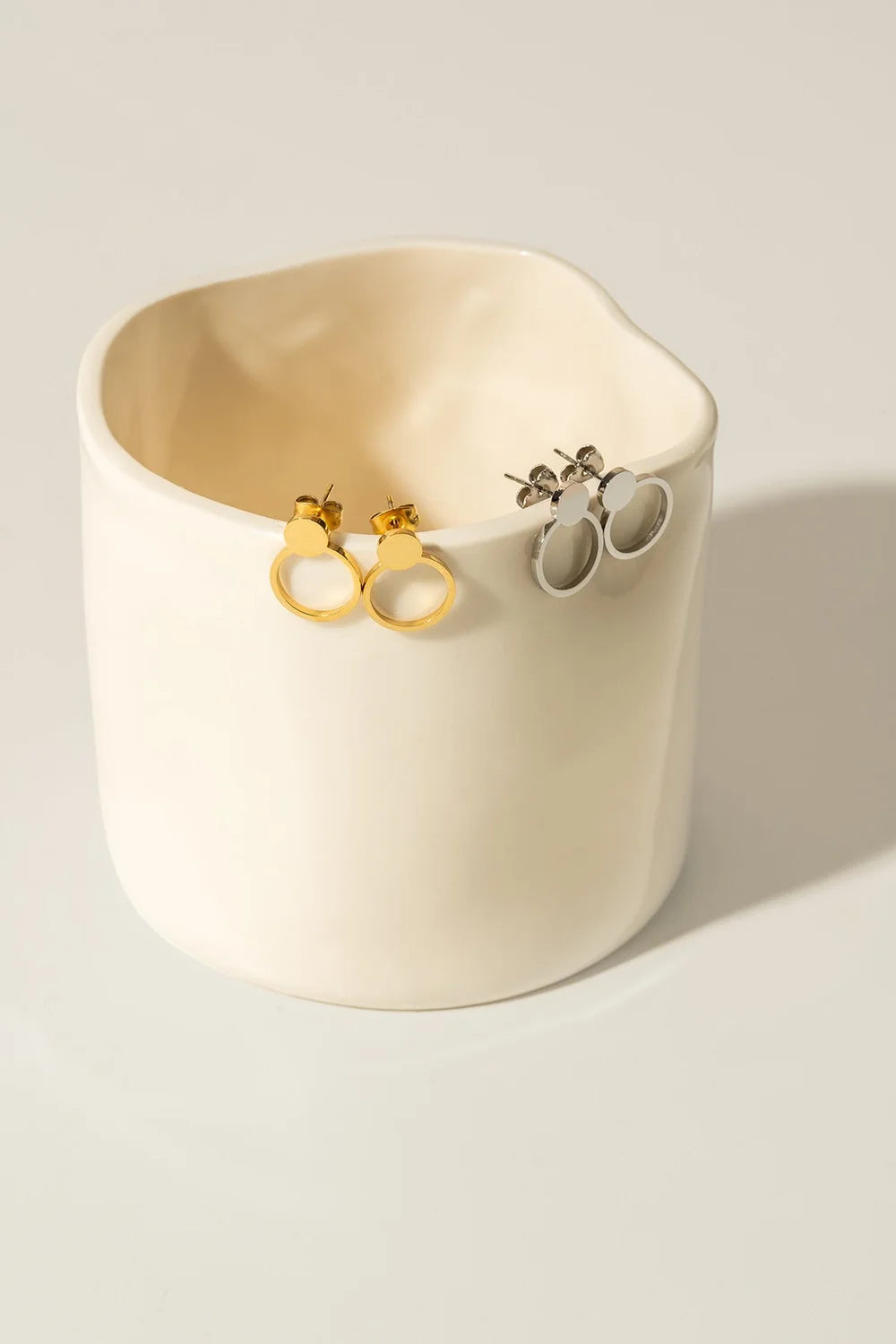 Boucles D'oreilles Blanche Or