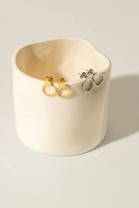 Boucles D'oreilles Blanche Or