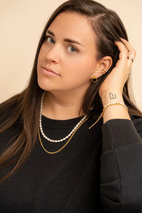 Boucles D'oreilles Blanche Or