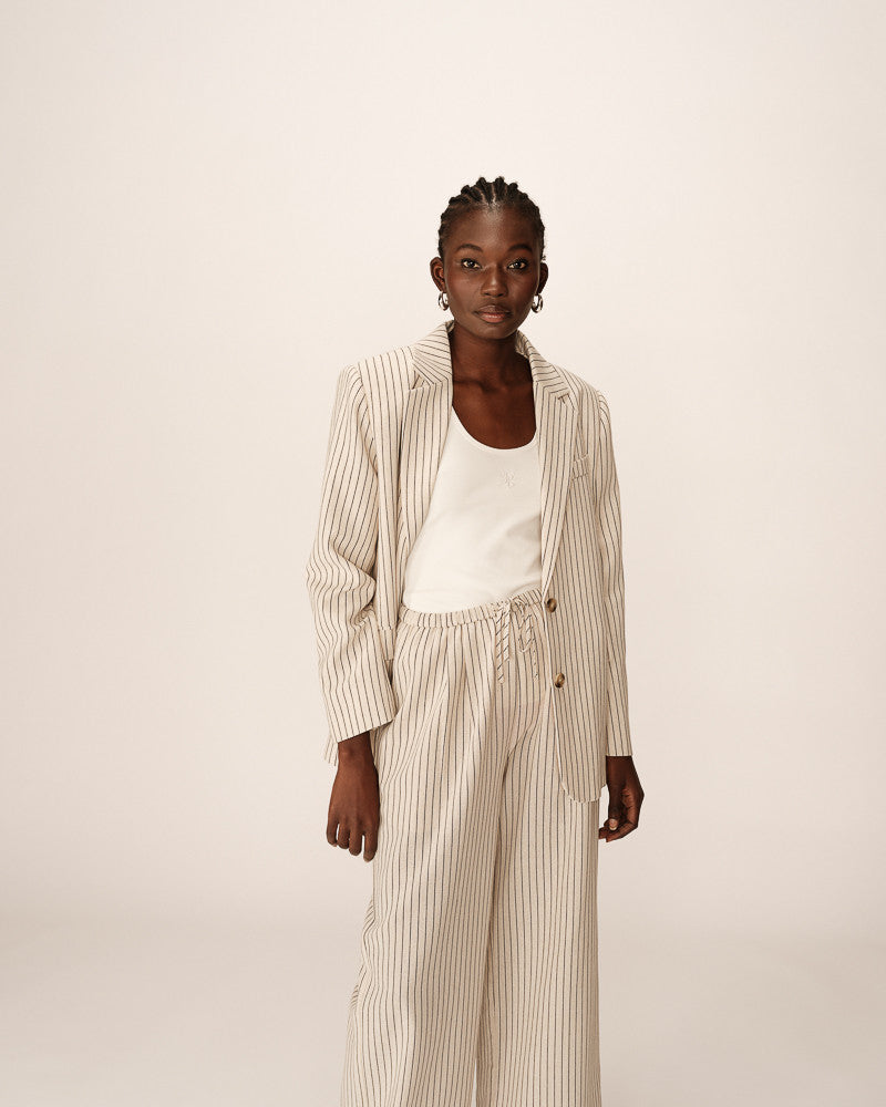 Veston Pia Beige Rayé