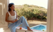 Pantalon Cotton Embroided Blue