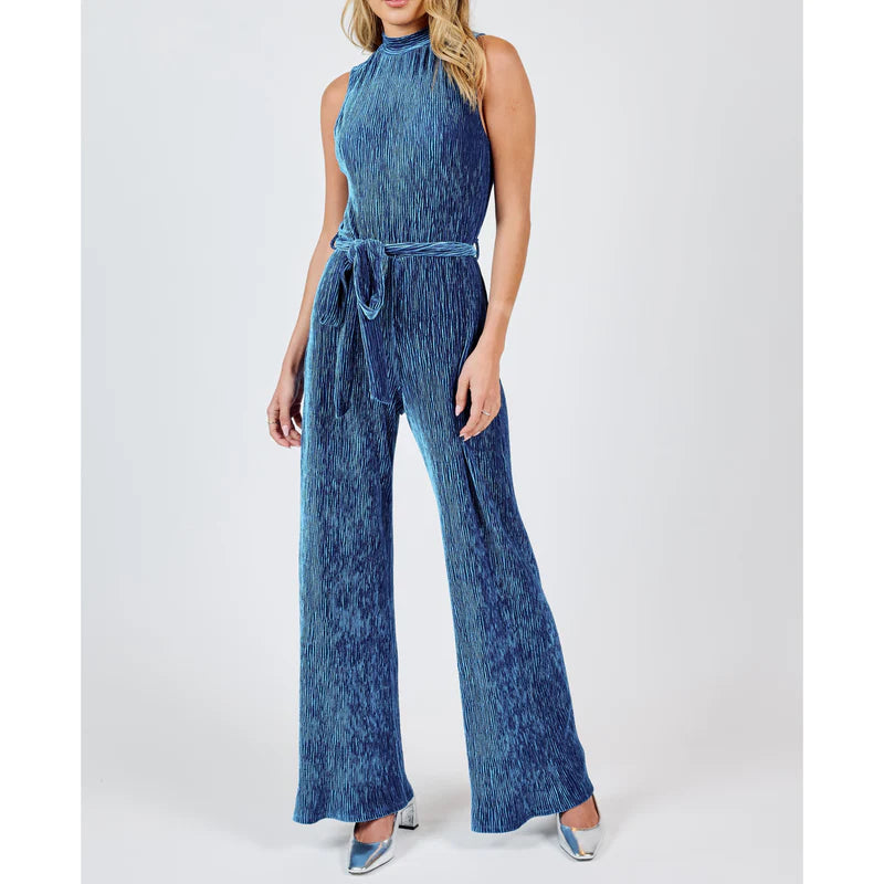 Jumpsuit À Col Haut Lorelai Bleu