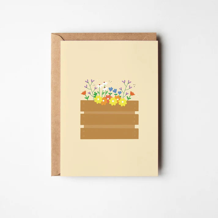 Carte De Souhait - Boîte À Fleurs