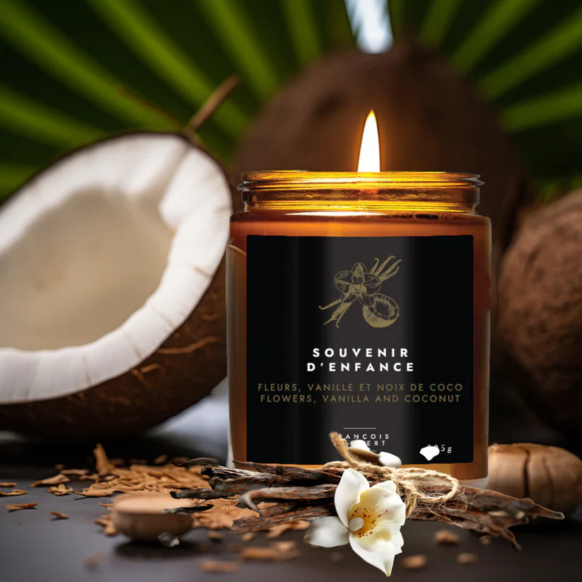 Chandelle Souvenir D'enfance - Fleurs, Vanille & Noix De Coco