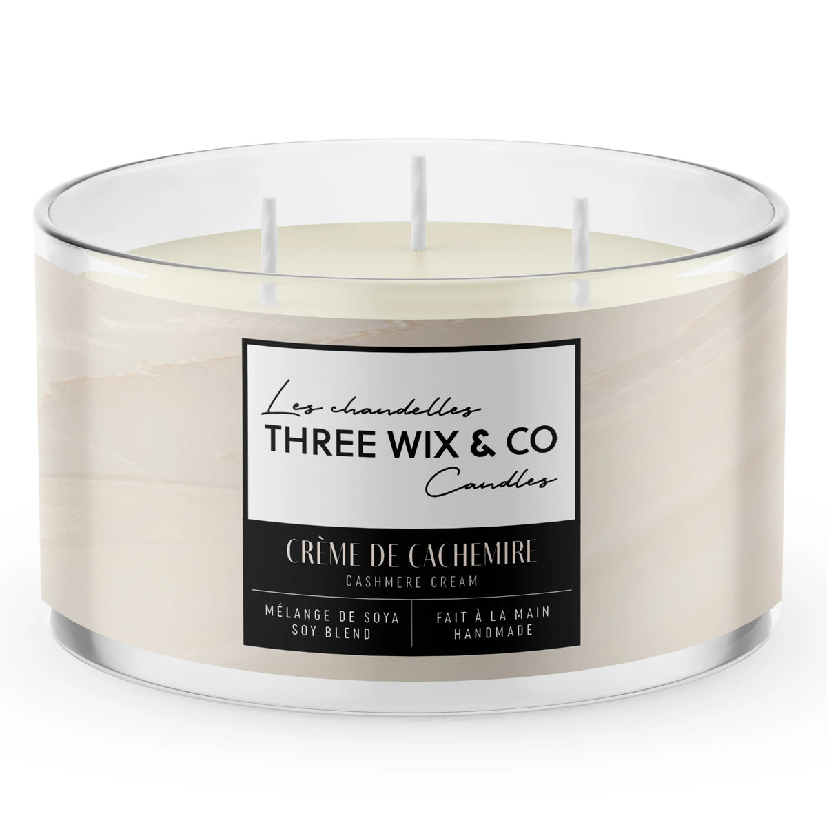 Chandelle À 3 Mèches Crème De Cachemire