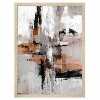 Cadre Abstrait Taupe & Noir