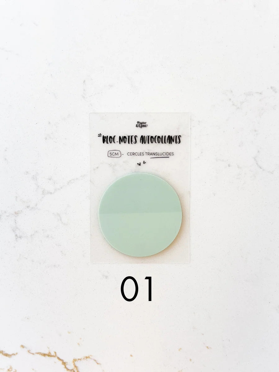 Cercles Bloc-Notes Autocollants Translucides 01