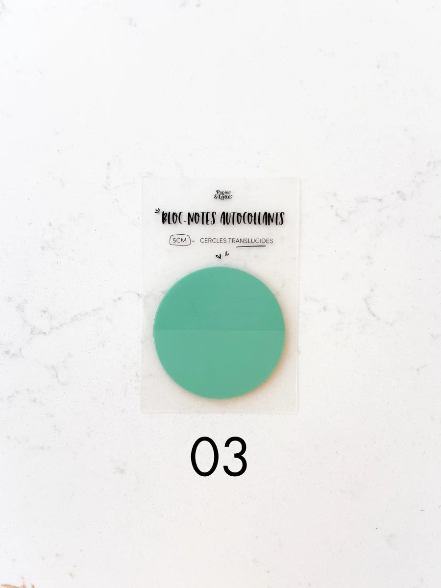Cercles Bloc-Notes Autocollants Translucides 03