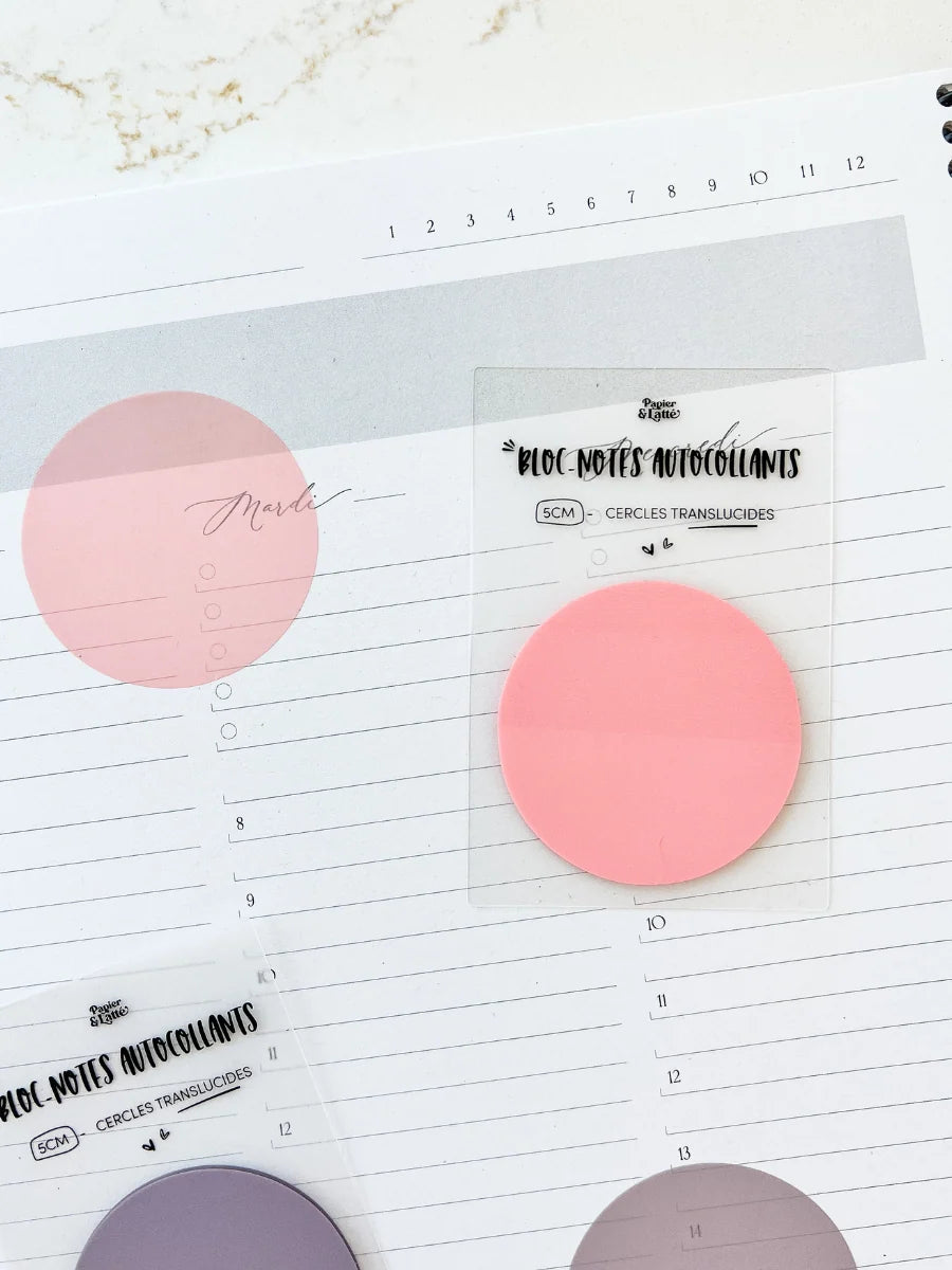 Cercles Bloc-Notes Autocollants Translucides 05