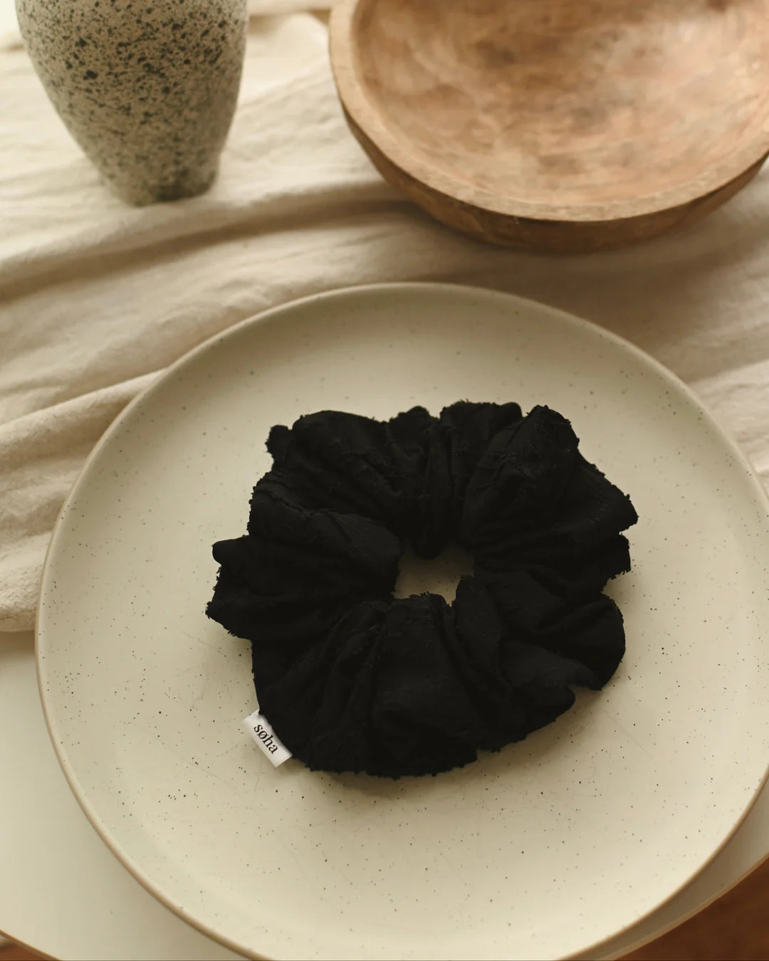 Chouchou Texturé Oversize Noir